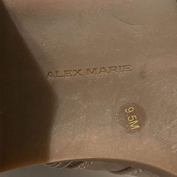 Alex Marie 9.5M Buckle Lug Heel Ankle Boots Booties Taupe Inside Zipper … - Picture 8 of 9